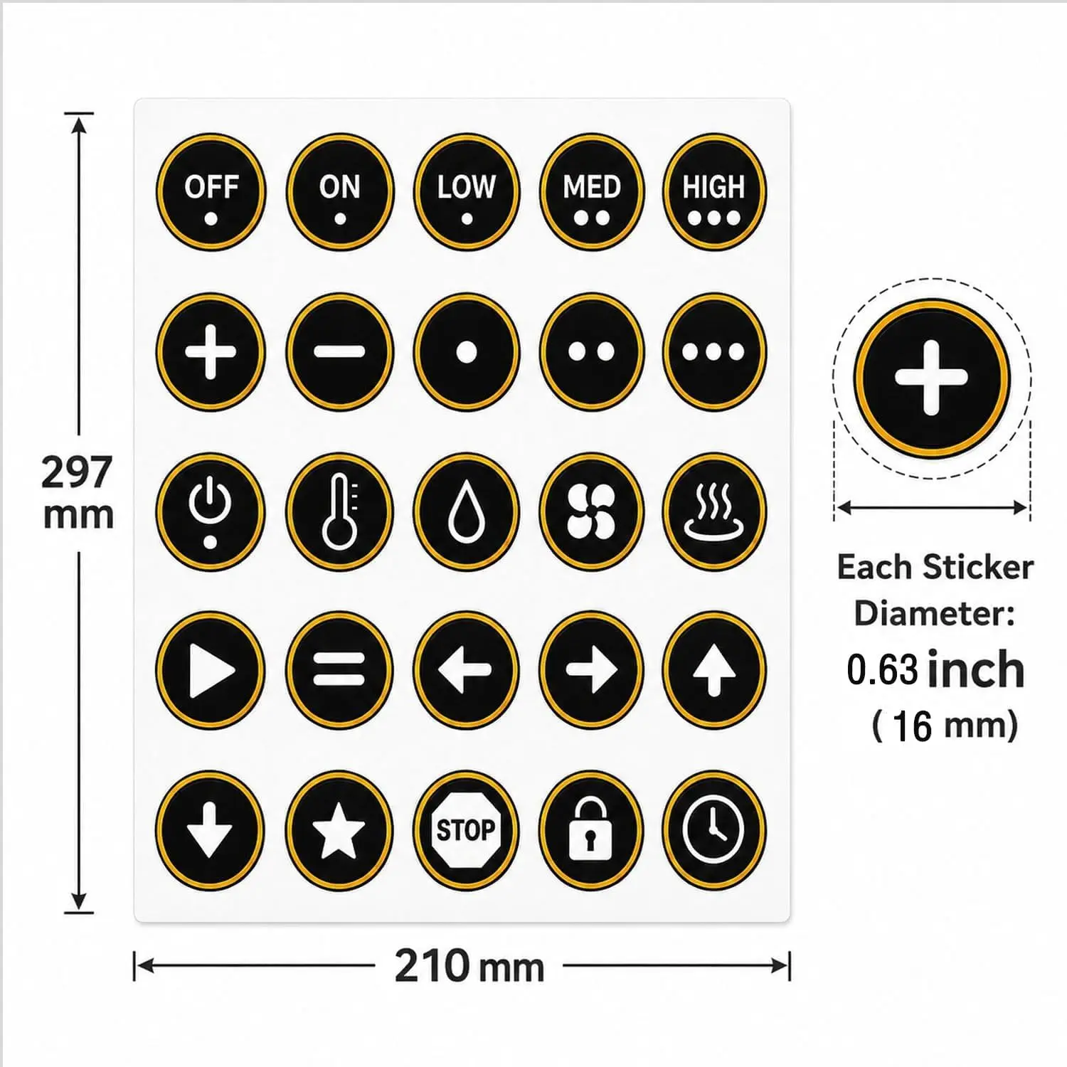25 pcs Tactile Stickers for Blind and Visually Impaired Elderly Raised Markers Microwave Stickers