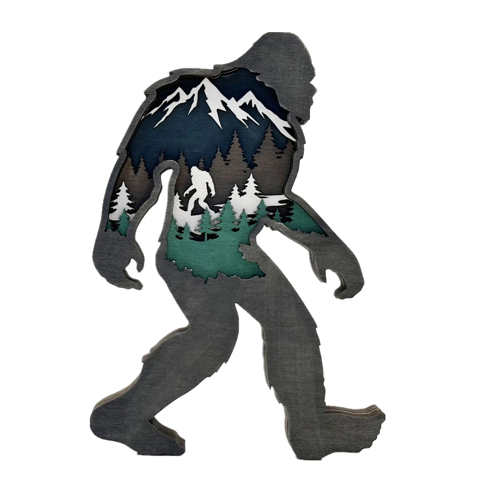 קישוטים לחג המולד חברים משפחה מתנות קישוט עץ 3d חלול, panda קוף עצלן דינוזאור eik פיל דוב שולחן עבודה מכונית צעצוע