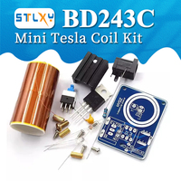 BD243 Mini Tesla Coil Kit Magic Props DIY Parts Empty Lights Technology Diy Electronics BD243C