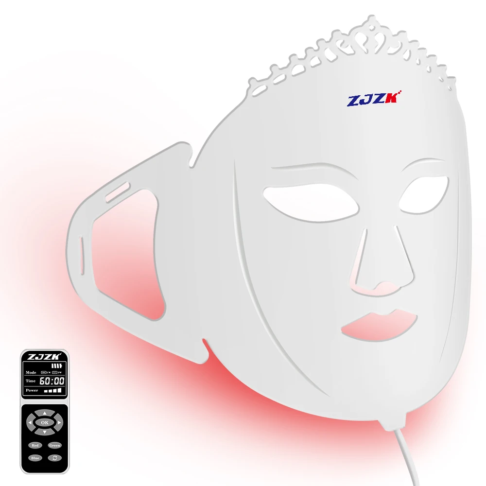 Led Mask 7 Colors Massager Face Redlight Therapy Mask 360 LED Chips  for Lightening Spots and Dilute Scars and Skin Repair