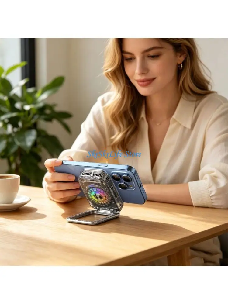 E65E 15W Fast Charging Stand With Ventilation Fan And Adjustable Support For Smartphones