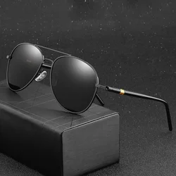 Men's Classic Polarized Driving Sunglasses Retro Metal Fishing Glasses Brand Designer Black Pilot Sun Glasses Male UV400 Goggles