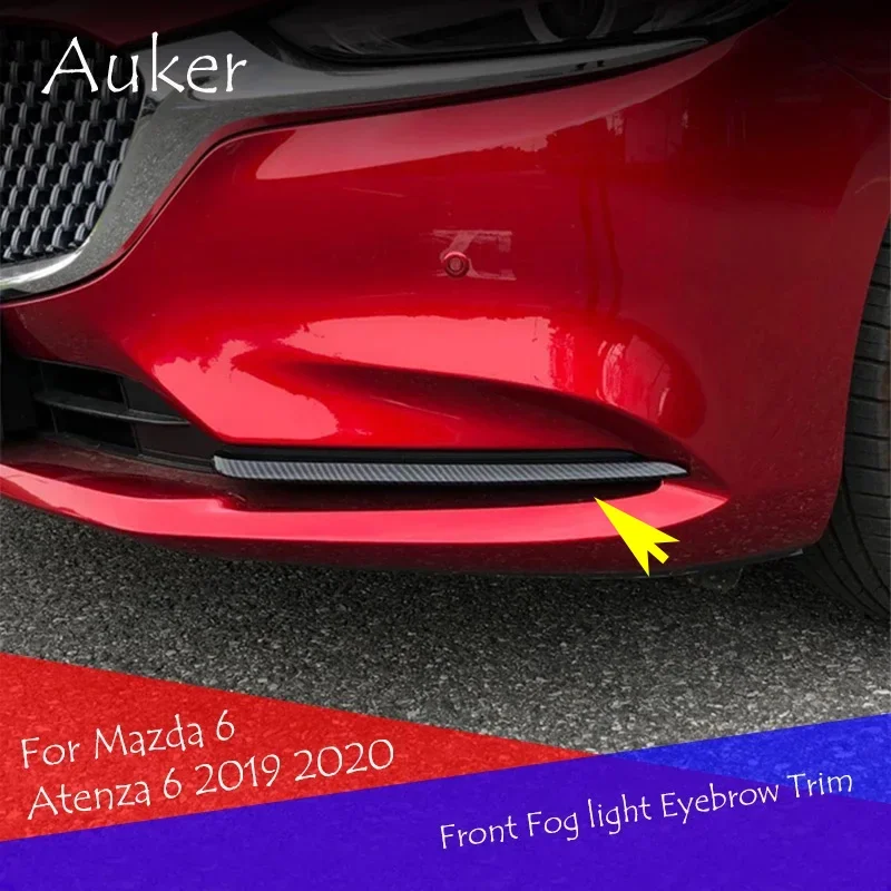 Car Front Fog light Eyebrow Trim Sticker Garnish Decoration Strips  Styling For Mazda 6 Atenza  2019 2020 2021 Accessories