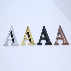 1PC 7CM Modern Letters Sticker Silver/Gold/Red Copper/Black Plaque Hotel Address Digits Sign ABS Door Plate