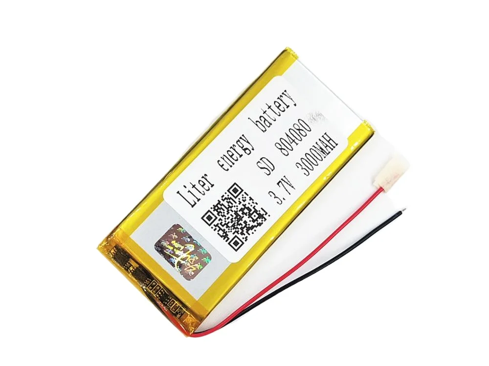 804080  3.7V  lithium-ion polymer battery 3000mah vehicle traveling data recorder LED