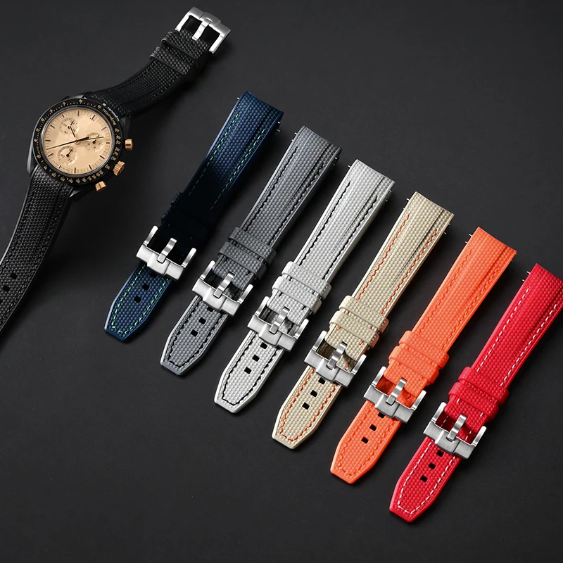 Rubber Bands for Omega X Swatch Joint MoonSwatch 20mm Curved End Quick Release Silicone Strap Universal Waterproof Watchband