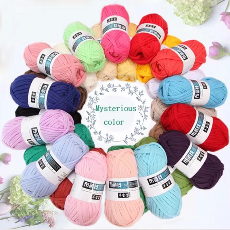 1pc 100g Thick Yarn Soft Colored Cloth Yarn for Hand Knitting Woven Bag Carpet DIY Hand-knitted Material