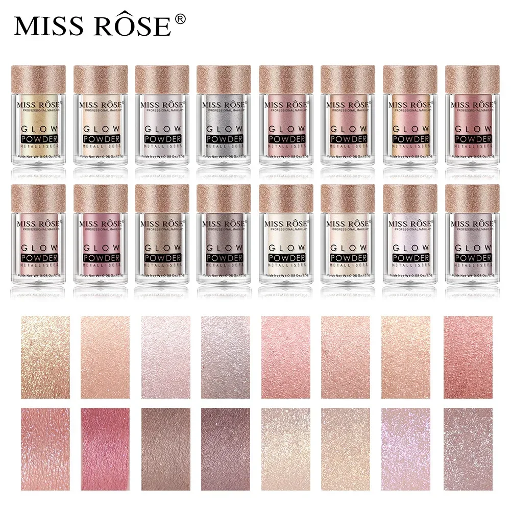 MISS ROSE Single Color Pearl Diamond Glitter Lidschatten-Make-up High Lighter Shiny Shimmer Brighten Eye Shadow Powder Cosmetics