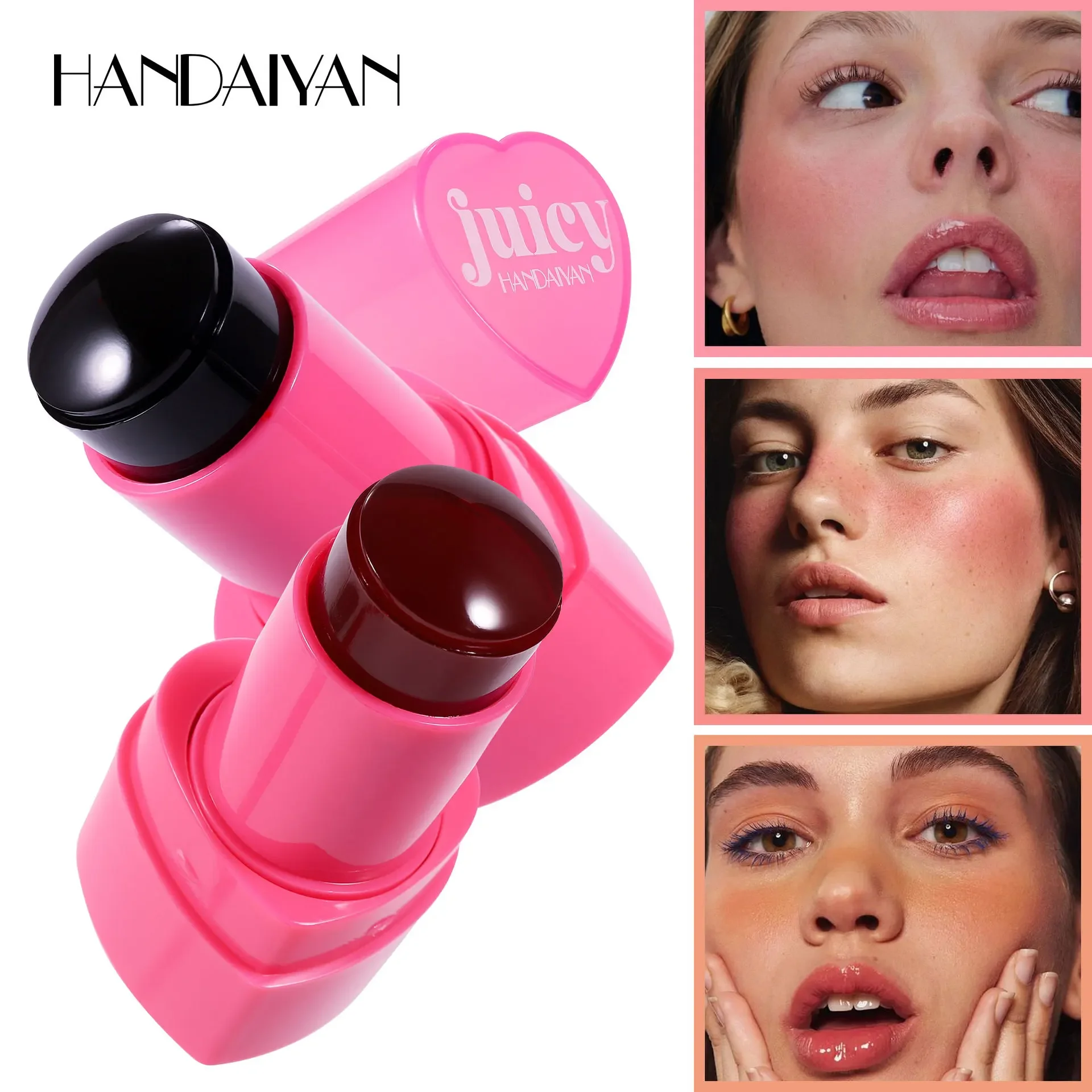 Labio y mejilla Jelly Blush Stick lápiz labial Jelly Blusher Stick maquillaje, barra de tinte de gelatina de agua, cosméticos ligeros de larga duración
