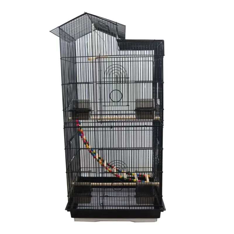 

Bird cage Large square pet Portable wire pet bird Parrot Artifact going out Household gray parrot