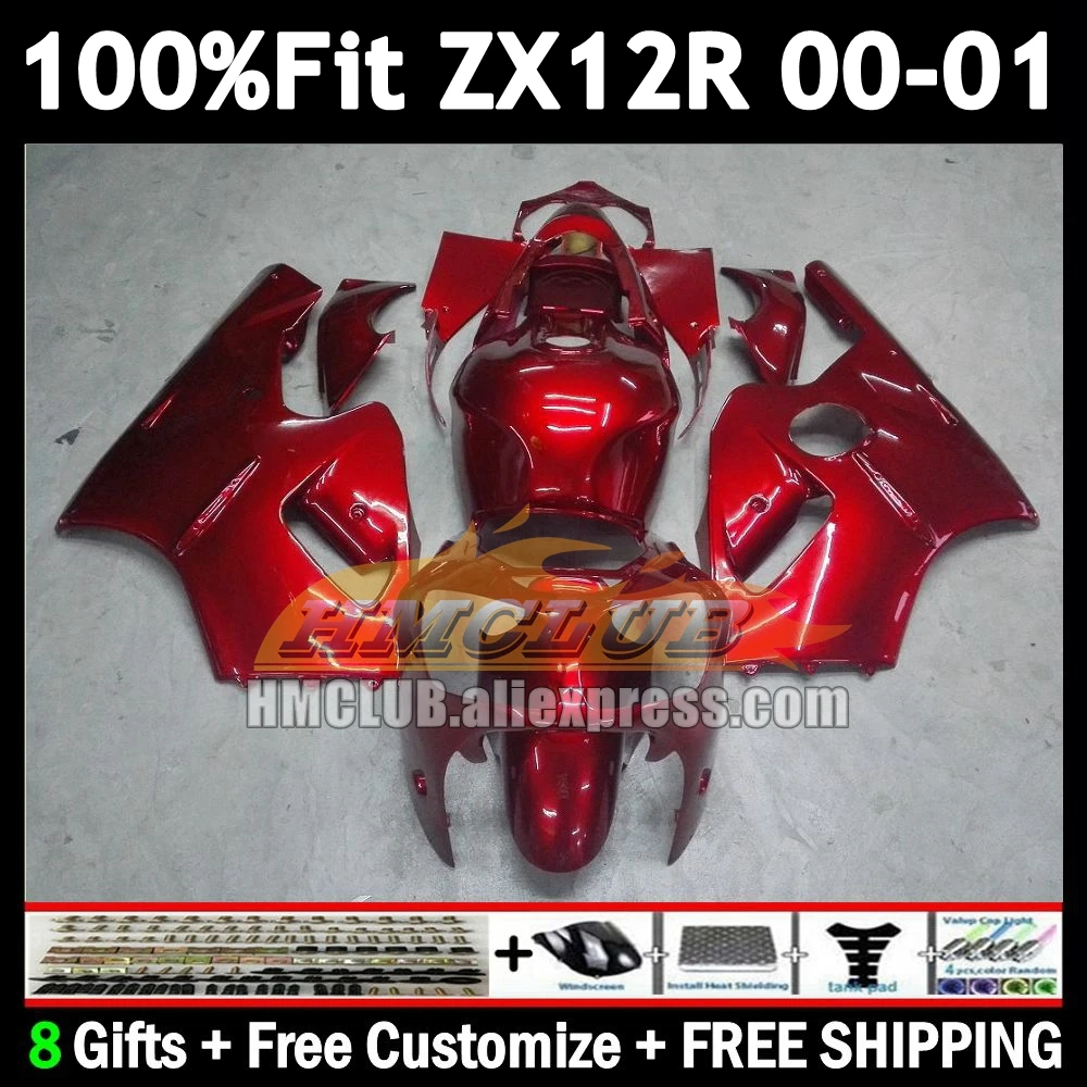 OEM Fairing For KAWASAKI NINJA ZX1200 ZX 12 R 1200 metallic red 12R 176No.10 1200CC ZX-12R ZX12R 00 01 2000 2001 Injection Body