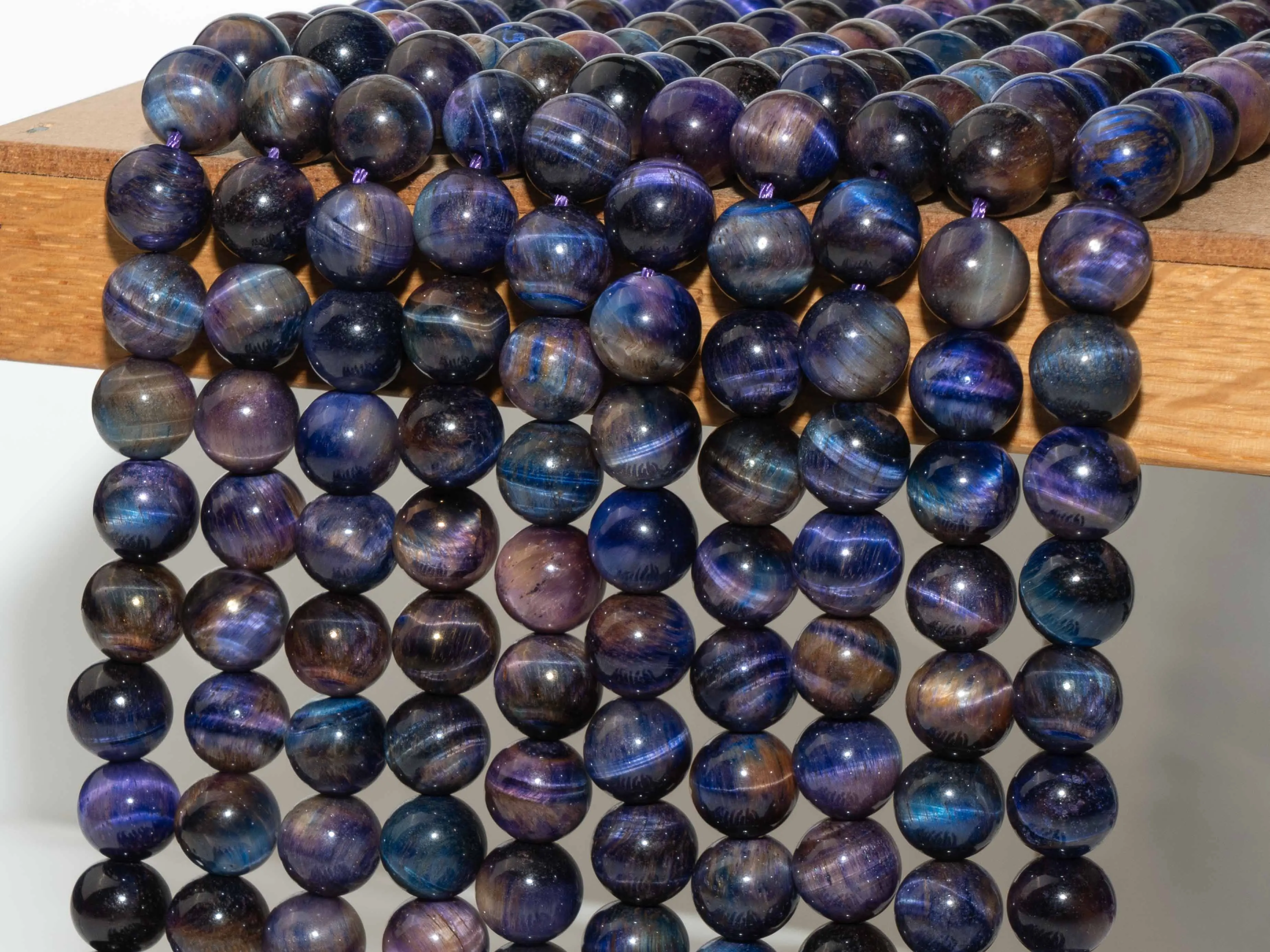 Natural Stone Purple Blue Tiger Eye Beads Gemstone Loose Beads Round Shape Size Options 6/8/10/12mm for Jewelry Making