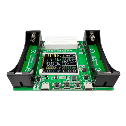 Type-C LCD Display Battery Capacity Tester MAh MWh Lithium Battery Digital Battery Power Detector Module 18650 Battery Tester
