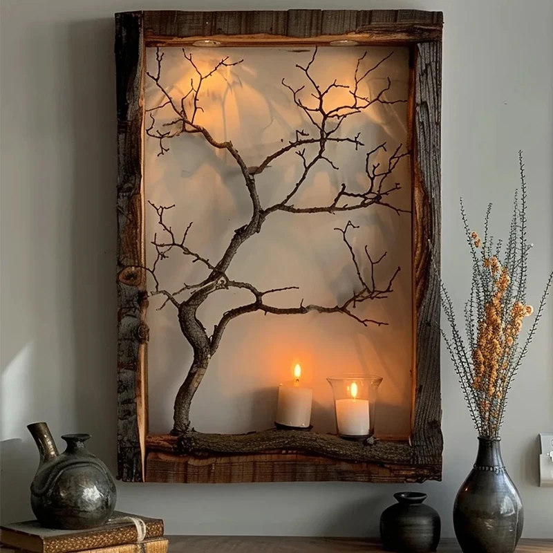 

Wabi-sabi Wind Natural Branches Picture Frame Home Decoration Mural Solid Wood Picture Frame Ancient Villa High-end