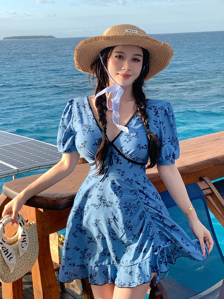 

Купальник больших размеров для женщин с V-образным вырезом, термокупальник, высокоэластичный, для пляжа и повседневного использования