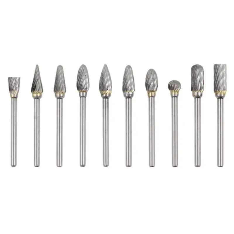 6/10PCS High Quality High Speed Wood Working Drill Bits Rotary Files Mini Round HSS Burr Set Woodwork Tools