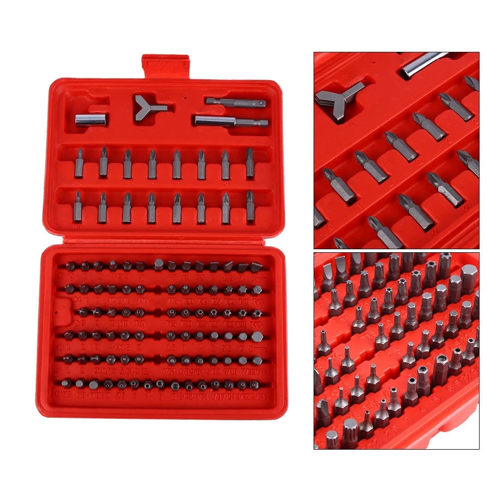 

100pcs Assorted Screwdriver Bit Set Hand Tools Screw Driver Bits Drill With Box