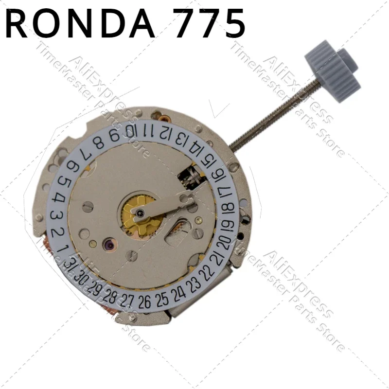 ใหม่นาฬิกา Ronda จากสวิตเซอร์แลนด์นาฬิกาควอทซ์775แบบ775มีปฏิทินเดียว