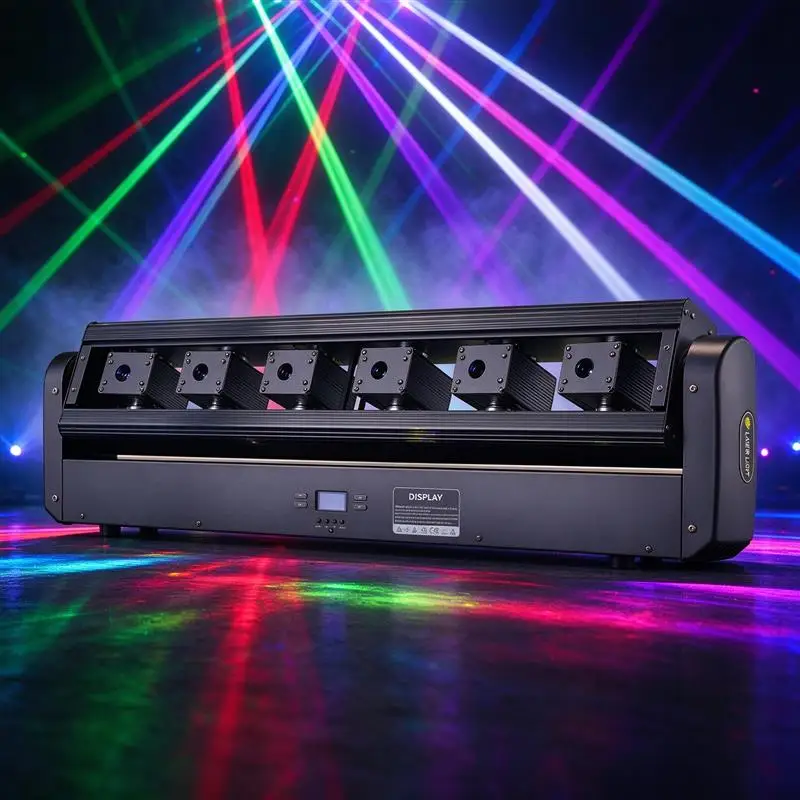 6x500mw/1w RGB 3IN1 6 Eyes Professional Laser Led Moving Head Stage Light Dmx Customization Dj Ktv Disco Bar Performances