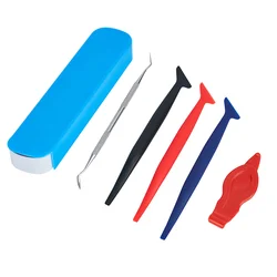 3/5/6pcs Car Micro Squeegee Curves Slot Tint Tool Set Different Hardness Gasket Squeegee Car Accessories Wrapping Tool Squeegee