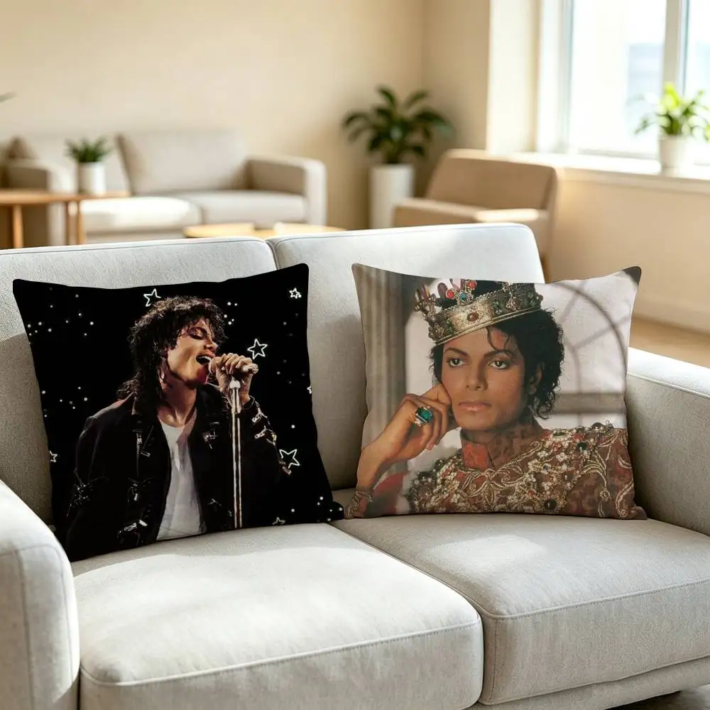 P-Pop King Michael Jackson  Square Double-Sided printed Pillow Case Bedroom Bedside Pillow Sofa Cushion Cover