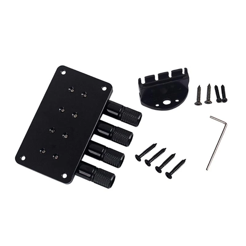 U1JC Exquisite Guitar Saddle Bridge with Screws and Wrench for 4 String Cigarbox Bass