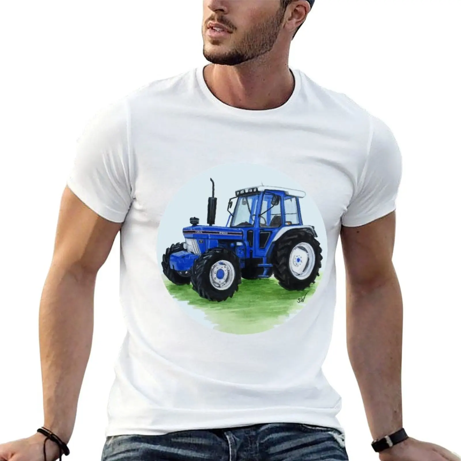 

Blue Classic Tractor T-Shirt man t shirt summer t shirt personalised T-Shirt