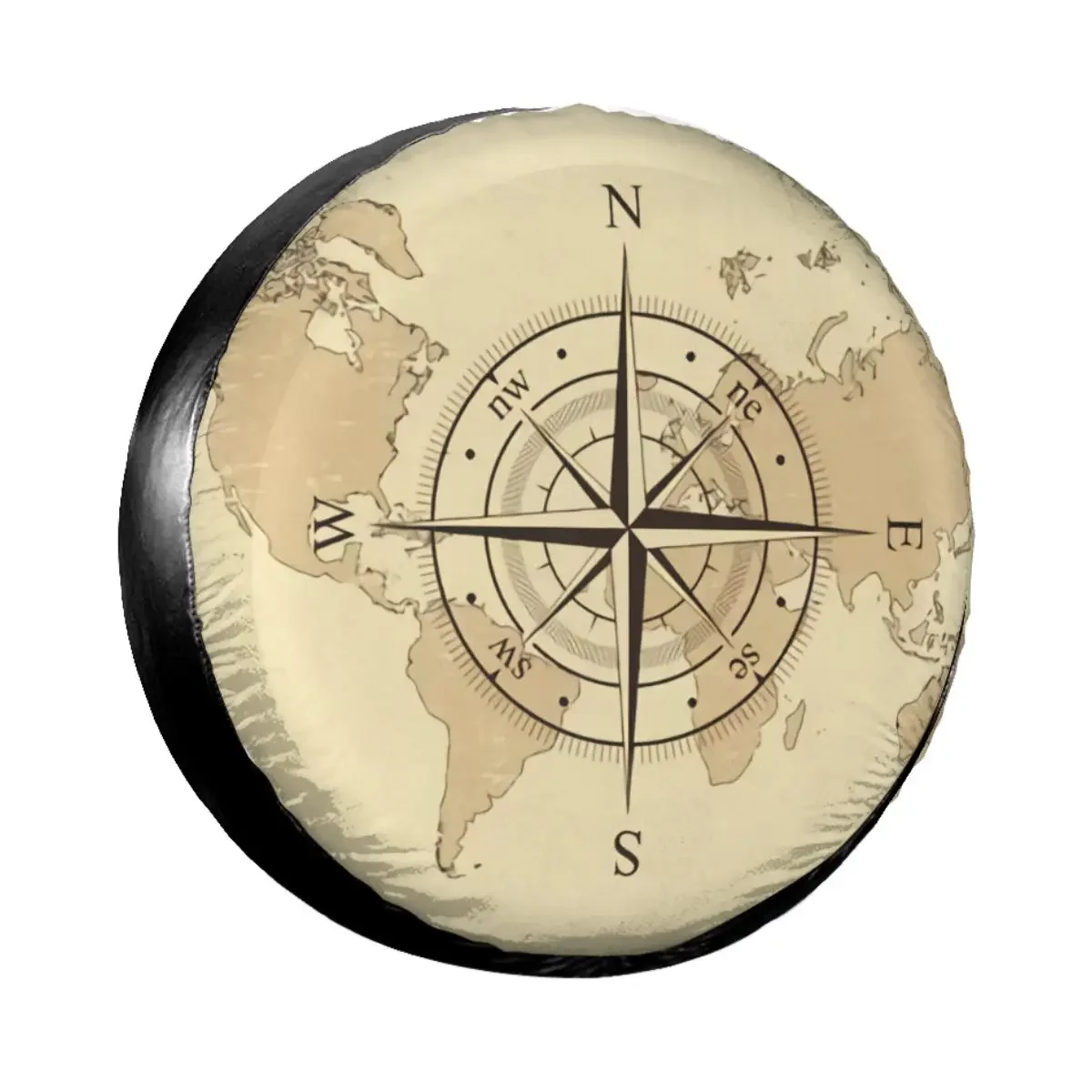 

Custom Ancient Map Compass Spare Tire Cover for Suzuki Mitsubish Direction Camper Car Wheel Protectors 14" 15" 16" 17" Inch