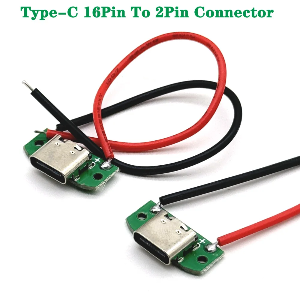 

16Pin USB Type C Waterproof Connector Type-C With Welding wire Female High Current Fast Charging Jack Port USB-C Charger Plug