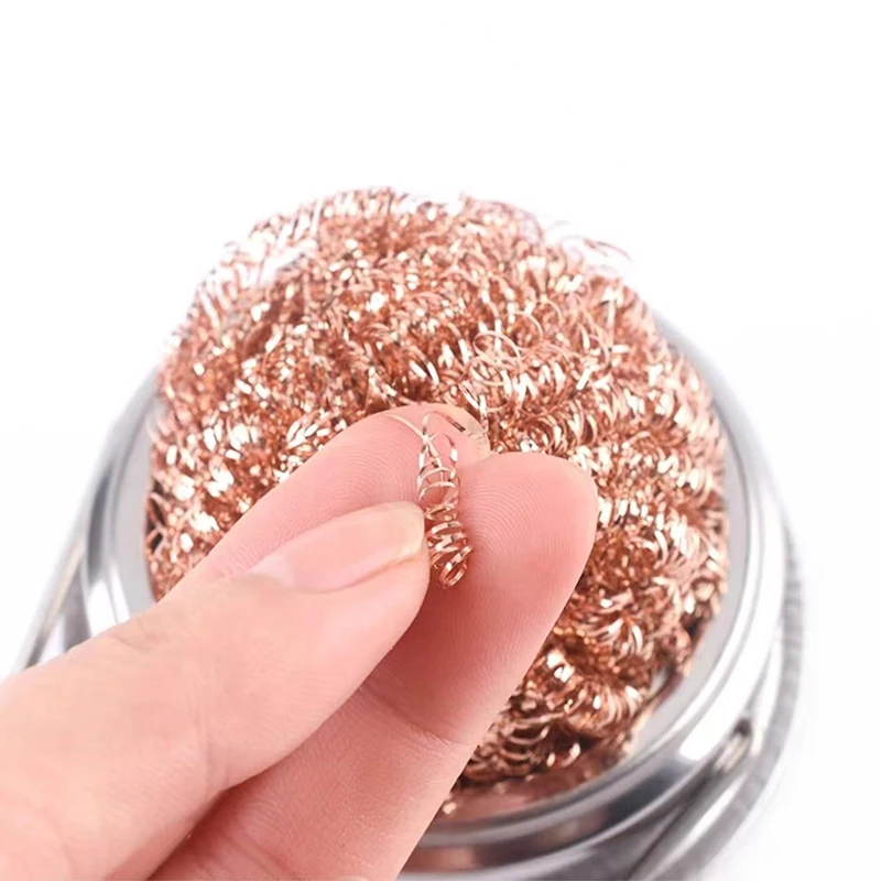 Desoldering Soldering Iron Cleaner Box Cleaning Ball Mesh Filter Nozzle Tip Copper Wire  Metal Dross Clean Ball Cleaning Tools