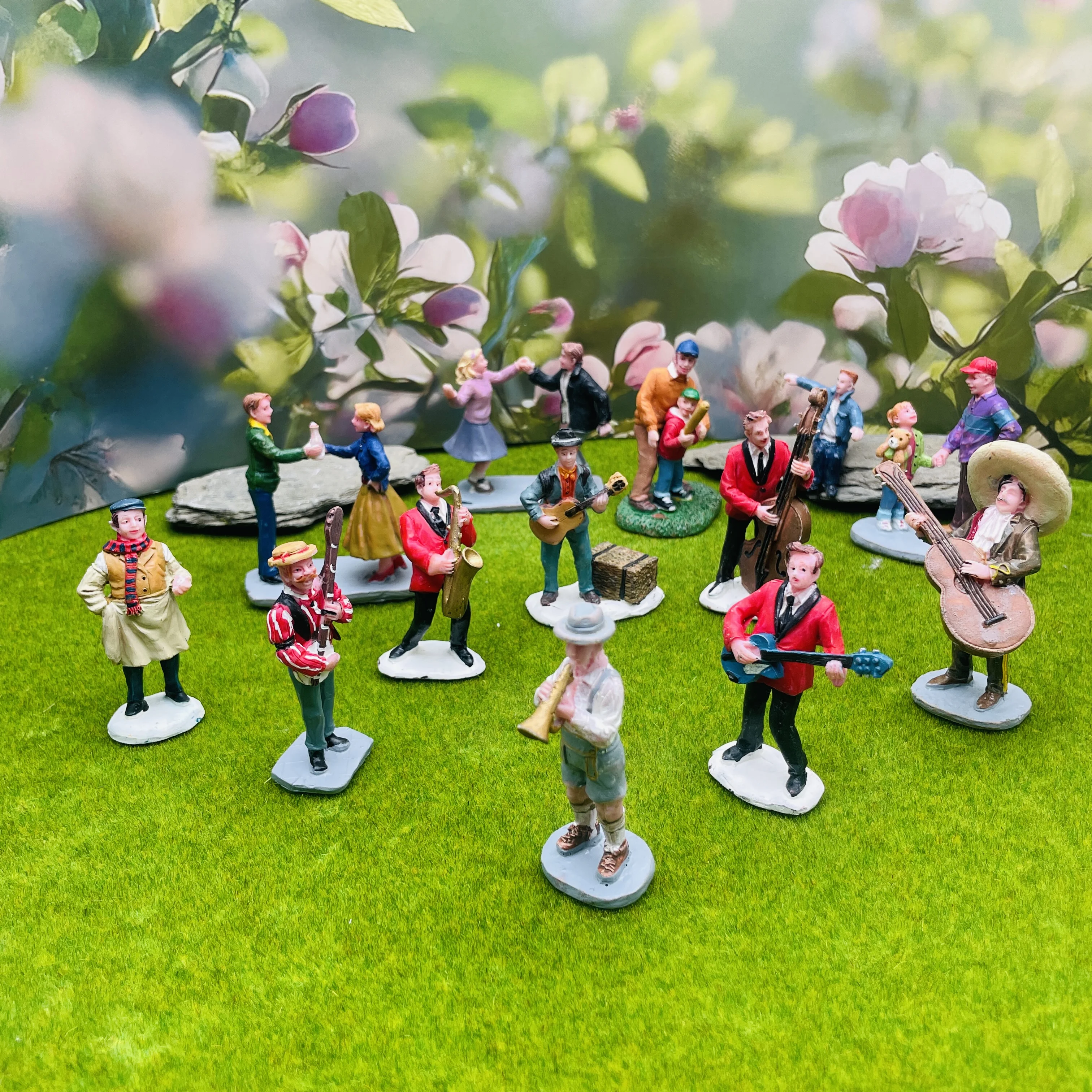Vintage Fairy Figurines Collectible - Patung Mini Figurine Band Musisi Vintage