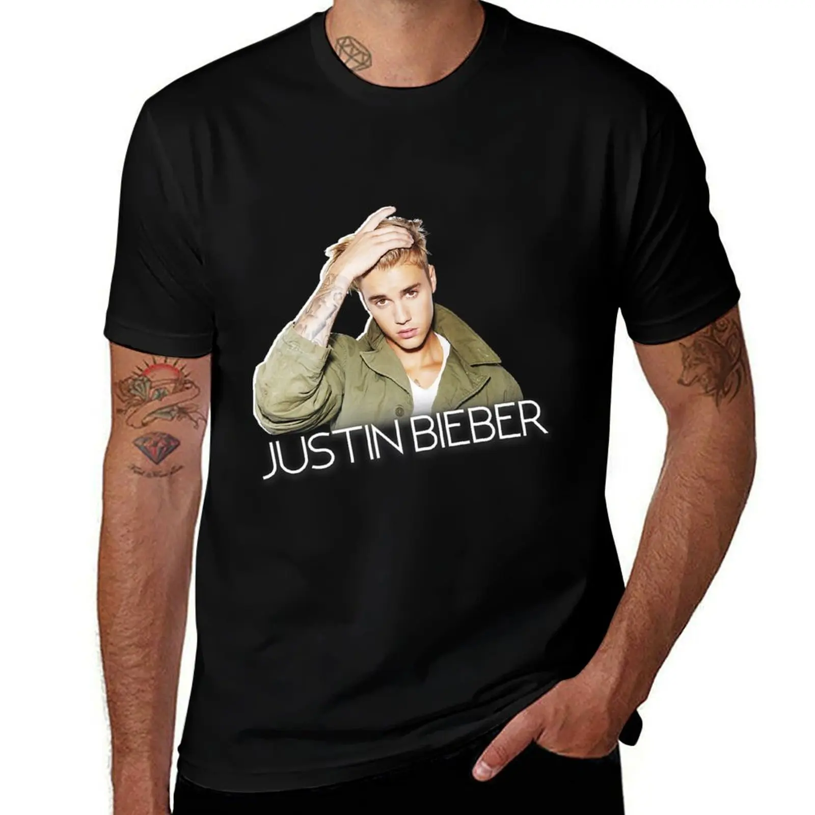 

Justin Bieber Official Cut Out Jacket Premium T-Shirt man t shirt cotton man t shirts for men casual T-Shirt