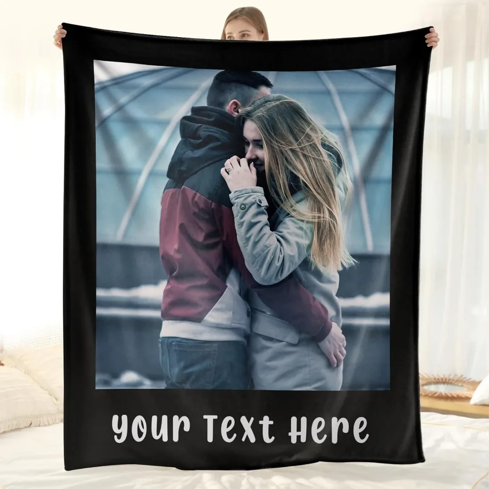 Couverture personnalisée avec Photo personnelle, 1 pièce, couverture de lit en flanelle, pour anniversaire, mariage, Couple, saint-valentin, cadeau de vacances