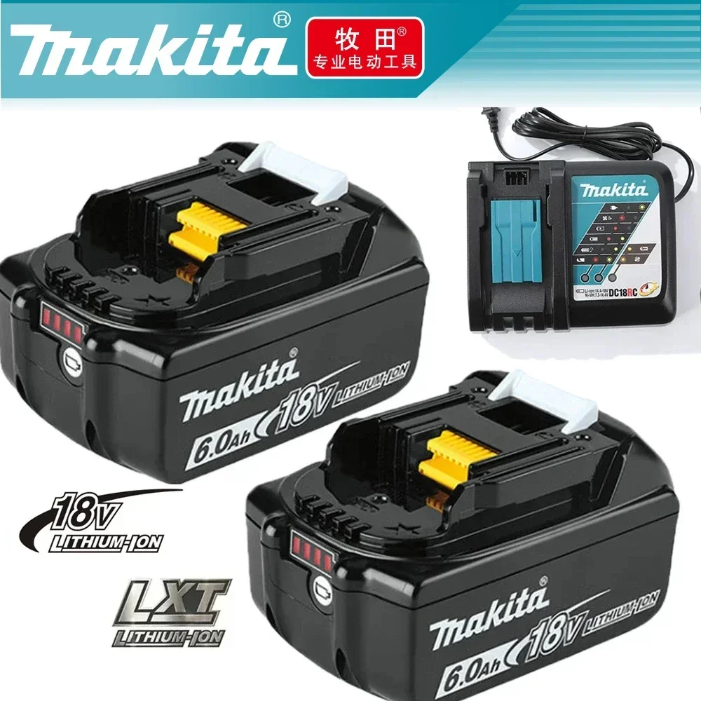 100% Compatible Makita 18V 6.0Ah Rechargeable Power Tool Battery Lithium ion Replacement BL1830B BL1850B BL1860B BL1815 BL1840