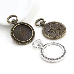 5pcs 20mm Inner Size Antique Silver Plated And Bronze Fashion Classic Style Cabochon Base Setting Charms Pendant