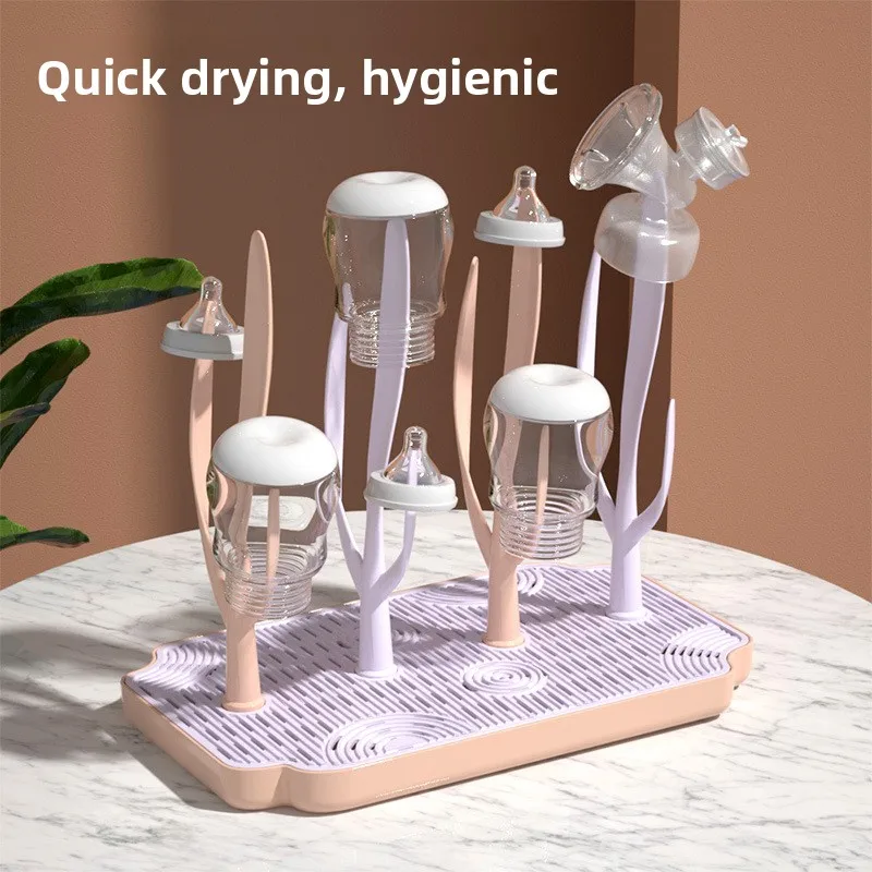 large-size-baby-bottle-storage-box-drainage-dustproof-drying-rack-sun-protection-sleeve-cover-box-type-baby-utensils-organizer