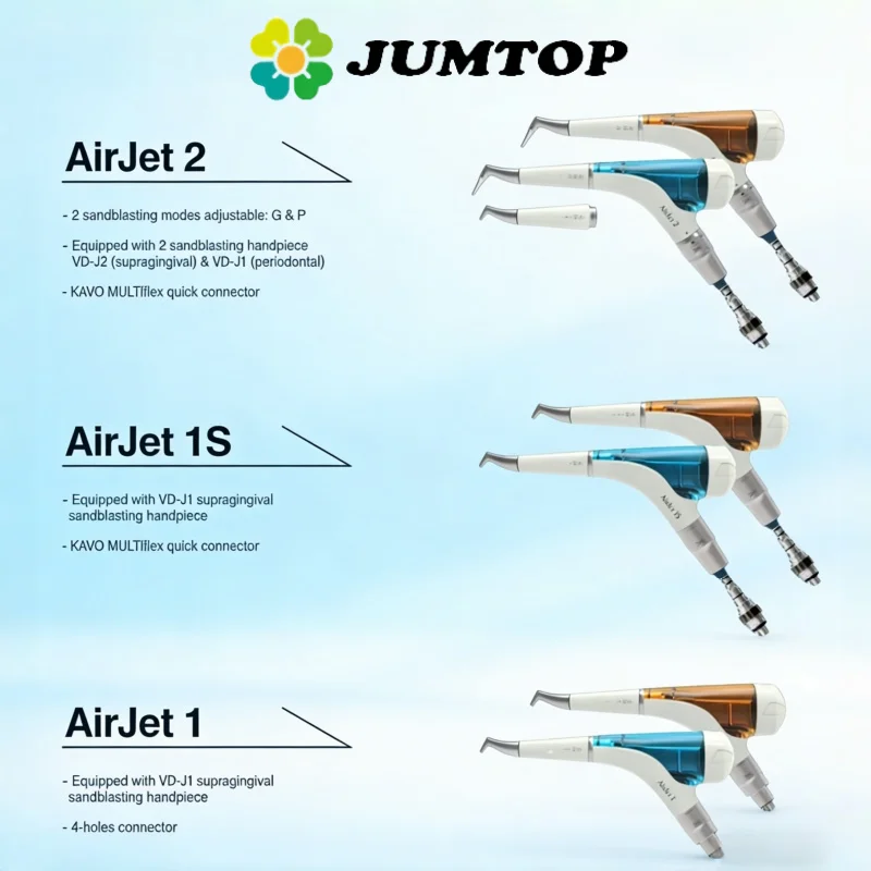 JUMTOP Dental Air Polisher Teeth Whitening Spray Sandblasting Machine, 360° Freely Rotating Handpiece