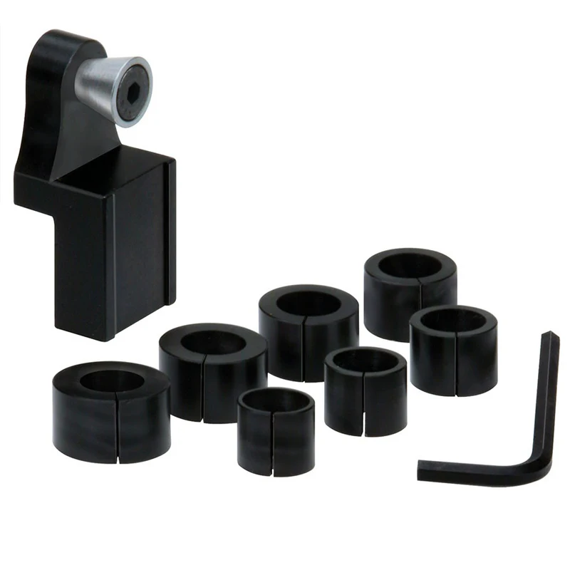 GRS Horizontal Inside Ring Holder Set for Vises and Blocks with 7 Plastic Collets Non-Mar Clamping for Jewelry Ring Engraving