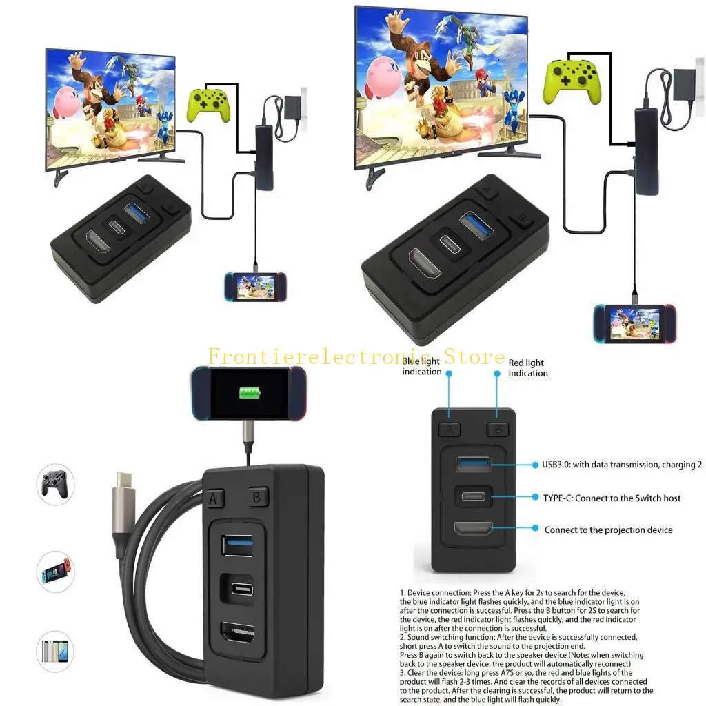 

G8DB Bluetooth-совместимый приемник Переключатель передатчика Адаптер проекционного экрана HDMI-совместимый