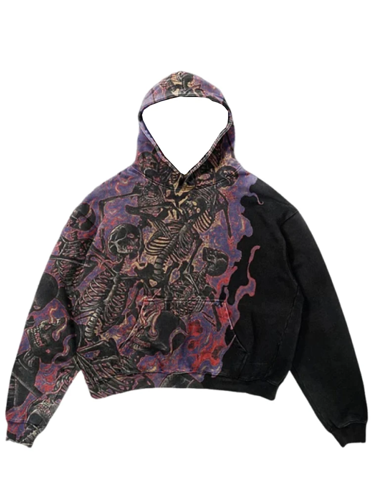Neuheit Herbst/Winter 2026: Amerikanischer Hip-Hop-Stil 3D-Skelett-Print Hochwertiger Hoodie Perfekt für den Alltag – Detail 10