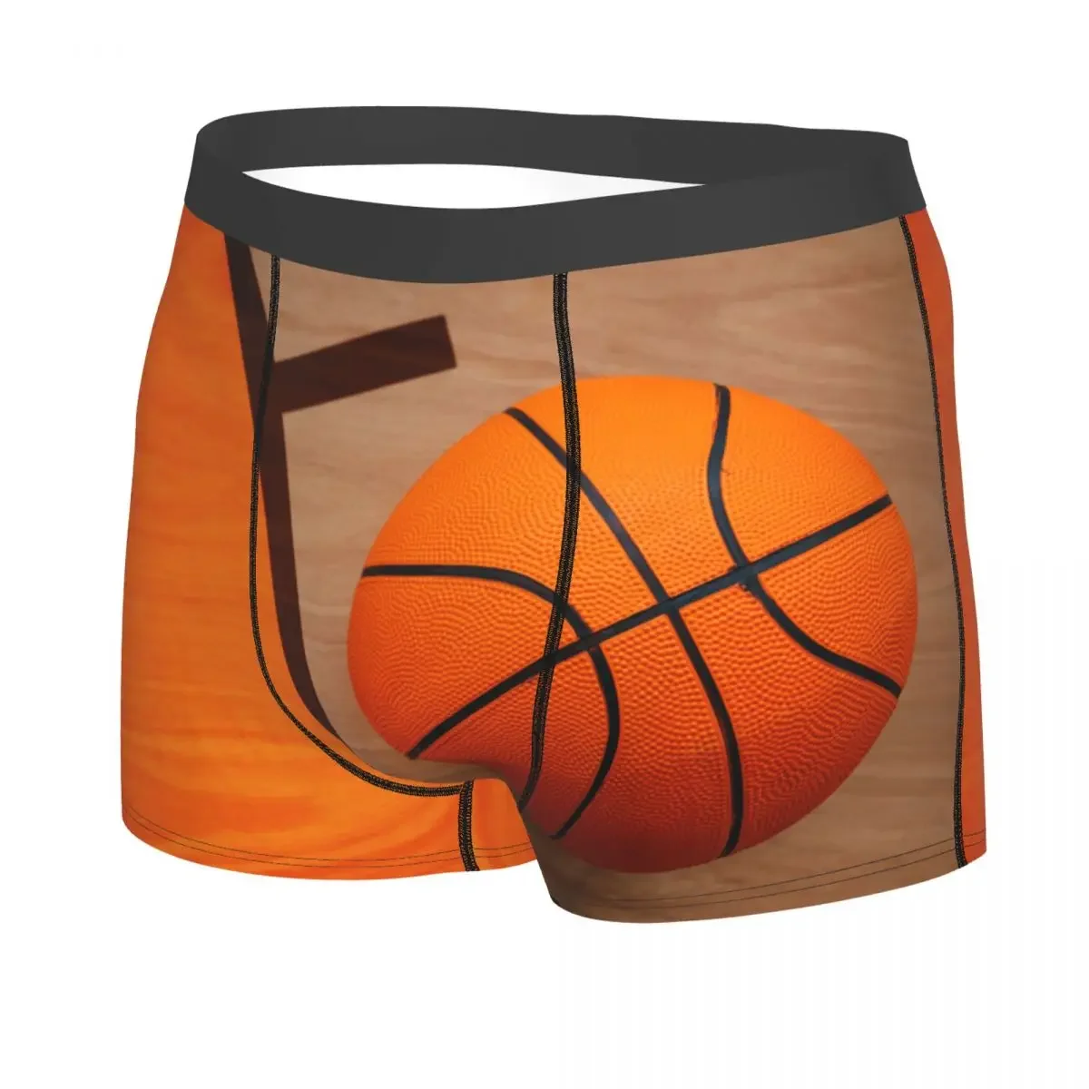 Custom Wooden Basketball Court Underwear Male Print Player Sports Lover Gift Boxer Briefs Shorts Panties Soft Underpants