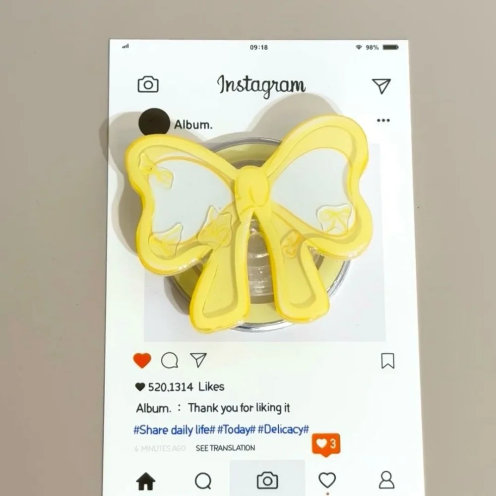 

Милый мультяшный галстук-бабочка, зыбучий песок для Magsafe Griptok, держатель для телефона, подставка для кольца на палец, поддержка IPhone 15, кронштейн для девочек
