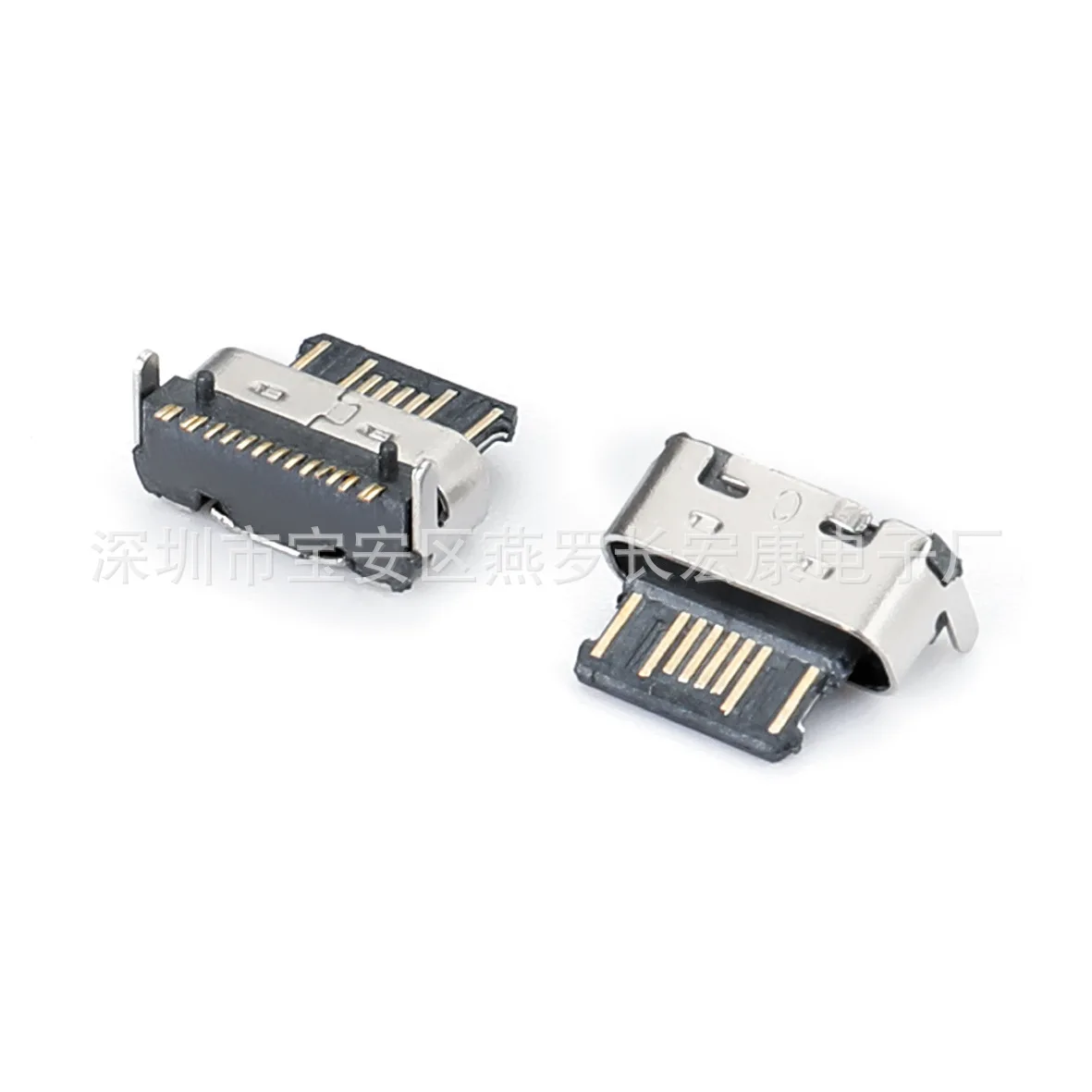 For TYPE-C 16P female seat, short body, SMT single row patch on board, retracted type, exposed tongue, with column