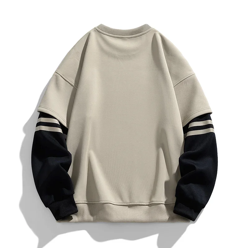 

Harajuku Sweatshirt Men Round Neck Y2K Sweatshirt Stylish Men Loose Fit Stripe Casual Long Sleeve Shirt Men Clothing 2024 Trends