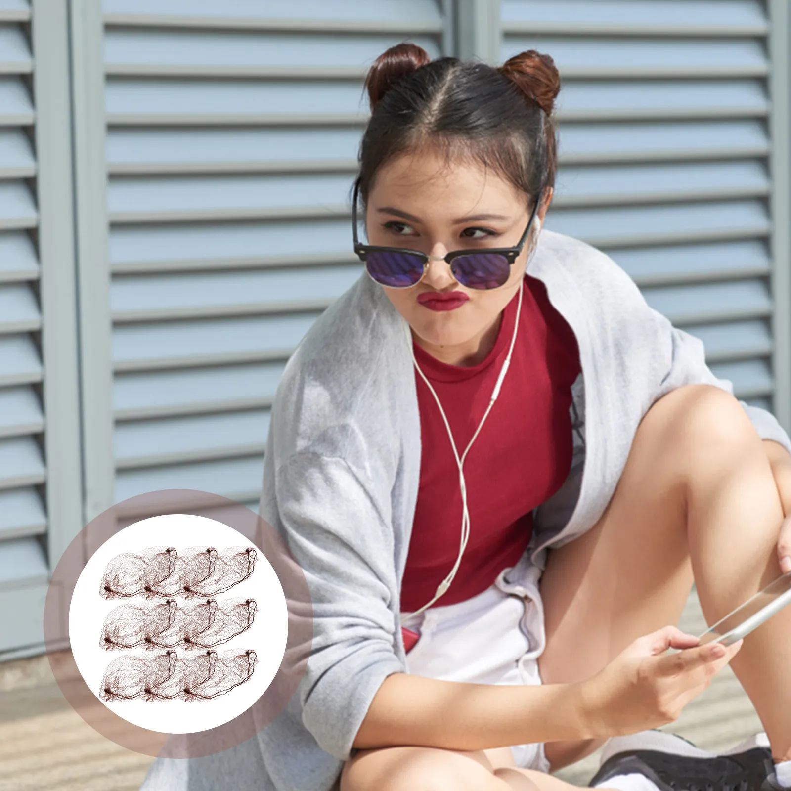 

50 шт. многоразовых дышащих сеток для волос из сетчатого материала для работы, салона, домашнего использования, нескользящие, надежно фиксирующиеся, невидимые, эластичные