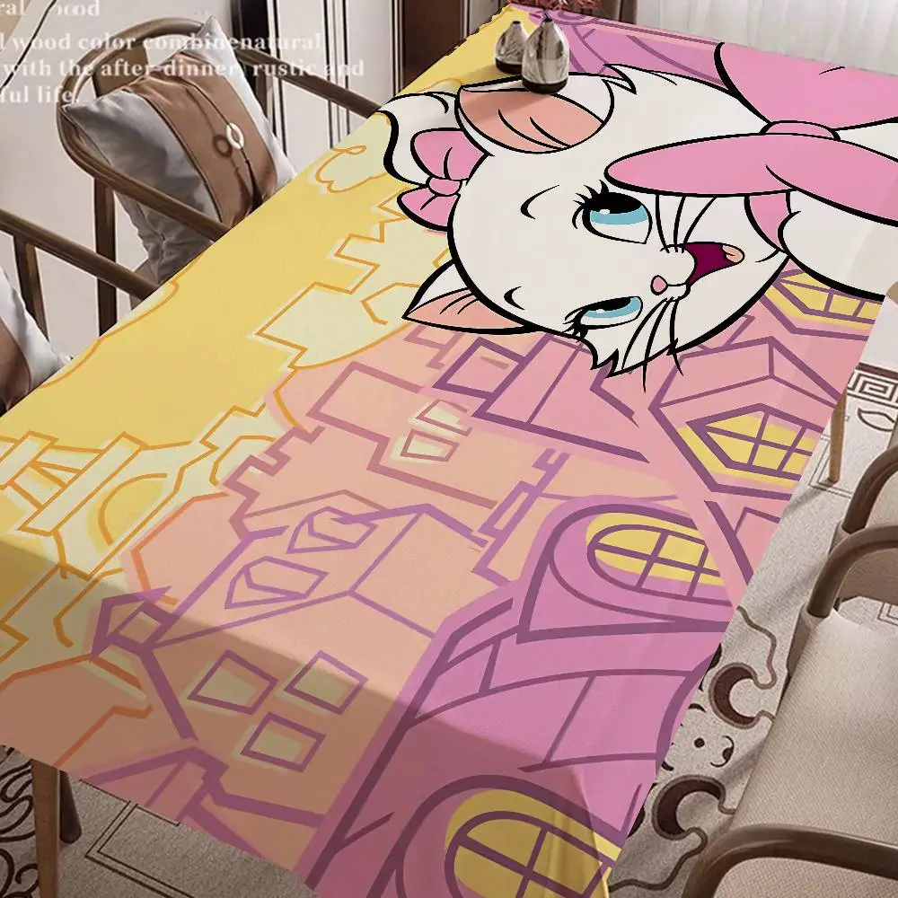 Cute M-Marie Cat Anime Table Cloth Polyester Print Waterproof Oilproof Rectangular Party Table Cover Tablecloth Picnic Mat