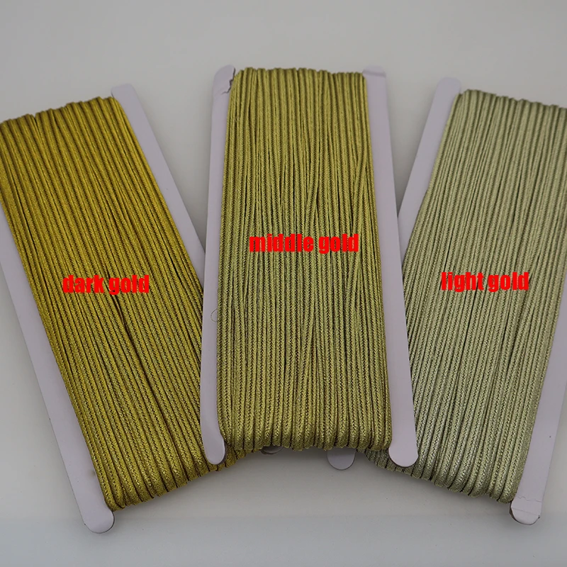 30meters Metallic Colors Braided Soutach Cord 3mm Nylon Rope Snake Belly Cords Soutache Metalico For DIY Jewelry Making Findings