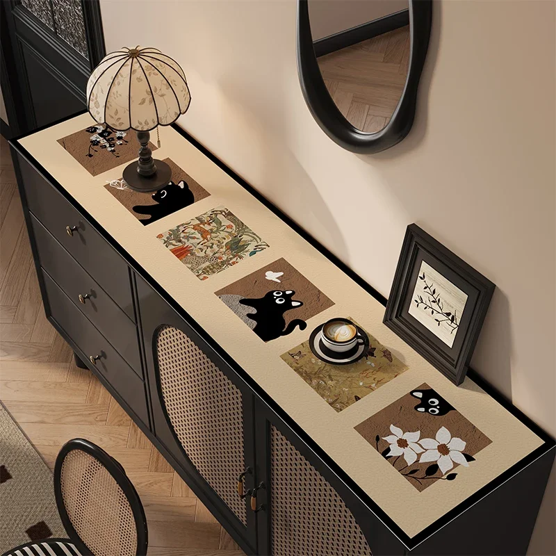 Medieval cat dining edge desktop protective mat, new anti-table mat, shoe cabinet, TV table mat