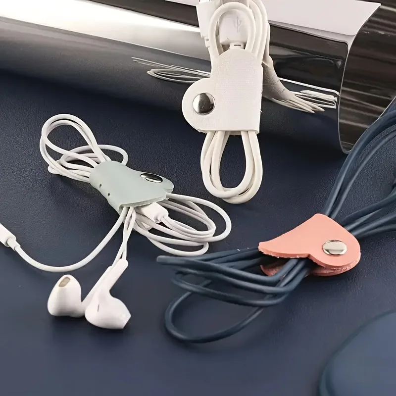 2pcs Random Color Heart-Shaped Cable Storage, Stylish Design, Using Soft and High-Quality Materials Durable and Easy To Operate