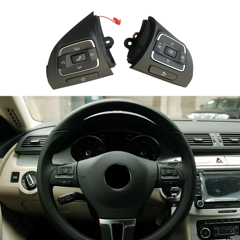 Car MF Steering Wheel Buttons Switch Fit For Golf 6 For Tiguan CC 5C0959537A 5C0959538B